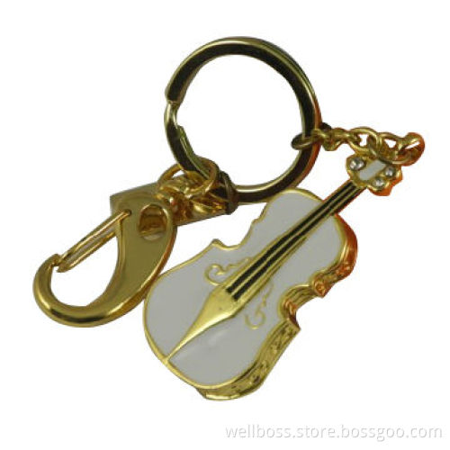 Promotional Violin-shaped Jewelry USB Flash Drive with Keychain, 1-32GB, Factory Price
